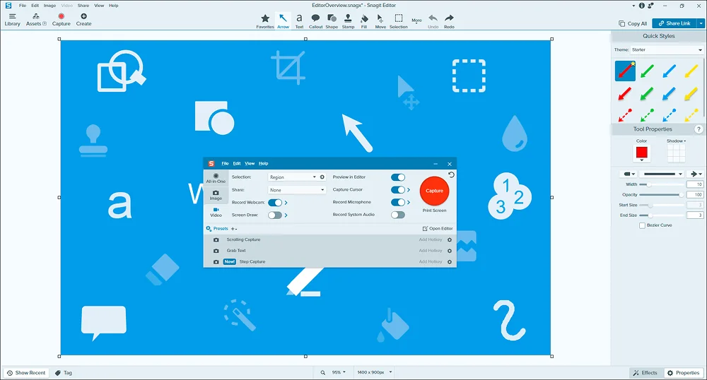 Интерфейс Snagit