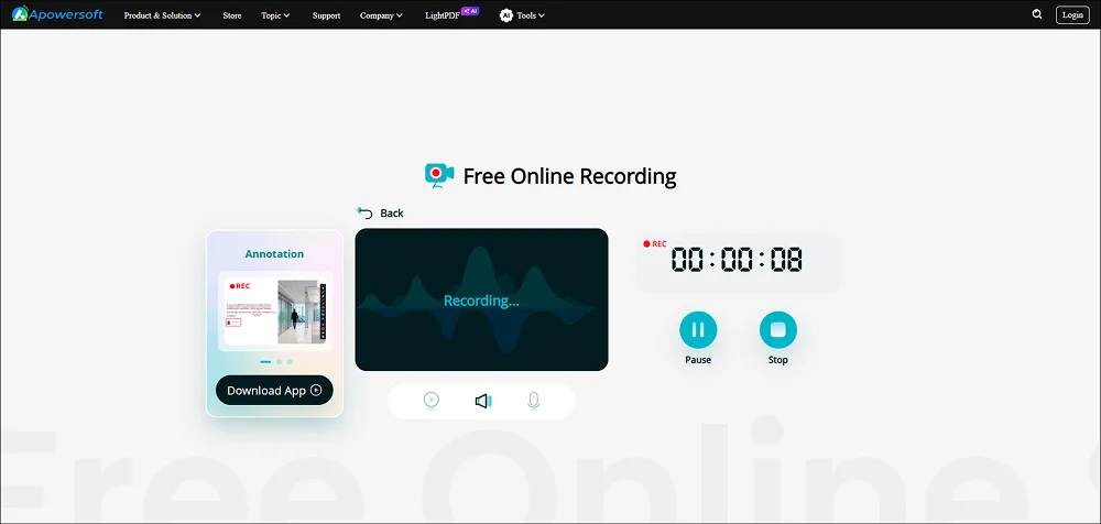 приложение для записи видео Free Online Screen Recorder