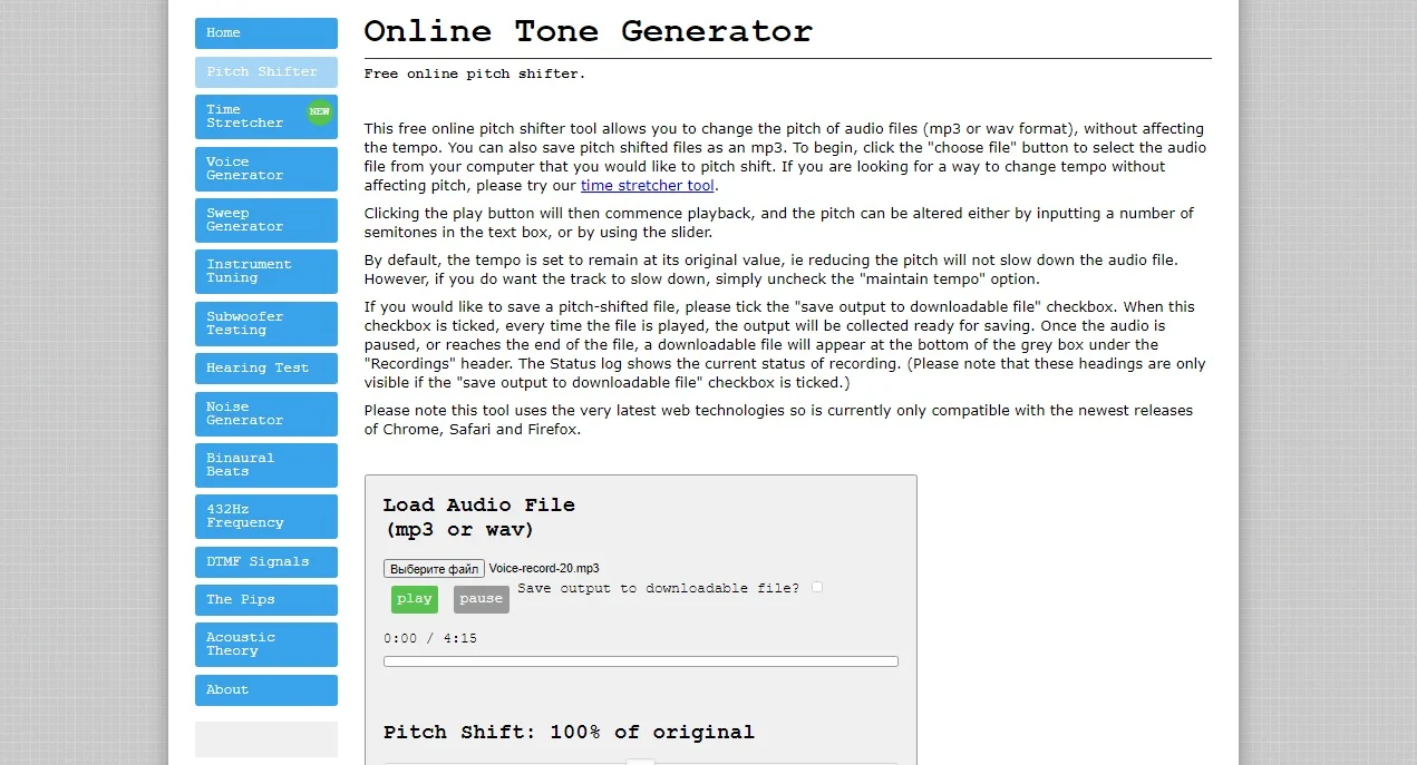 Online Tone Generator