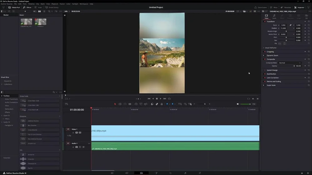Преобразование горизонтального видео в вертикальное