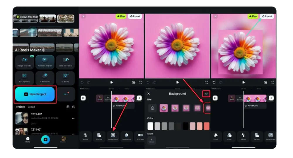 Интерфейс Filmora