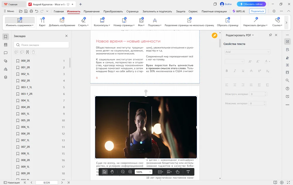 интерфейс WPS PDF