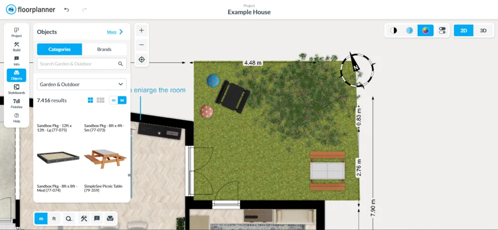 Интерфейс Floorplanner