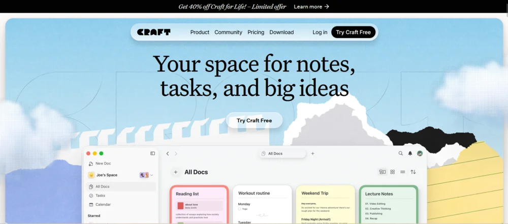 Интерфейс Craft