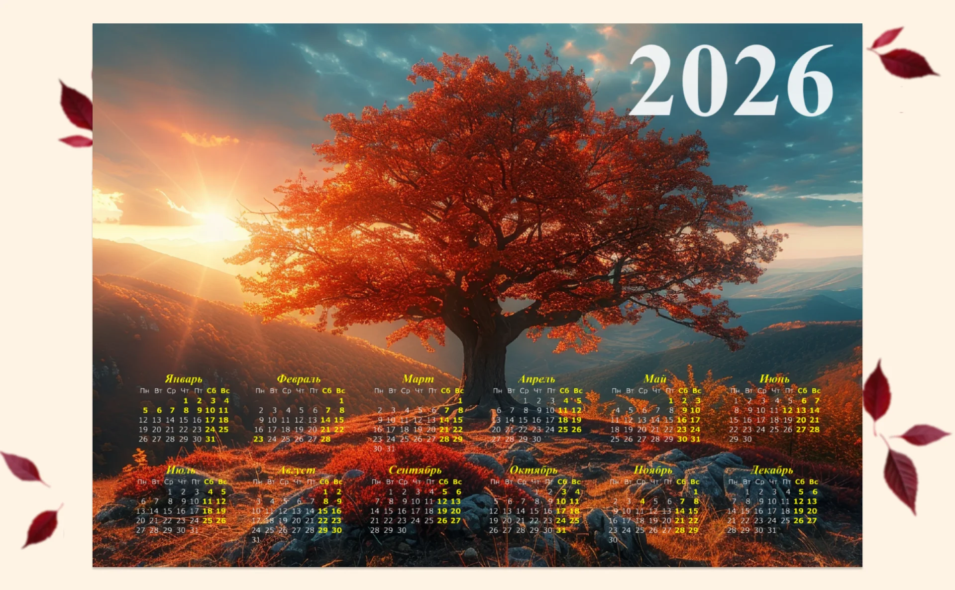 Дизайн календаря