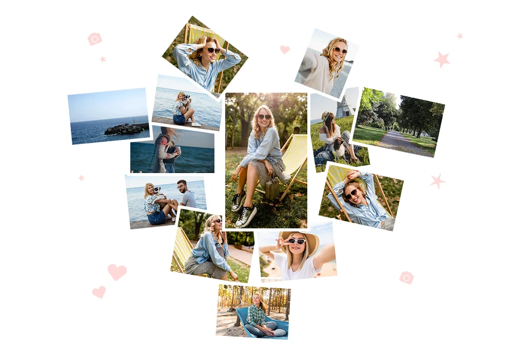 Коллаж в виде сердца