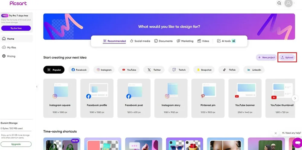 интерфейс Picsart